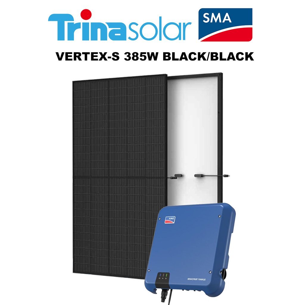 Solceller i Halland, Varberg från Elektra Solar AB är Trina Solar Vertex-S 385W Svart Svart